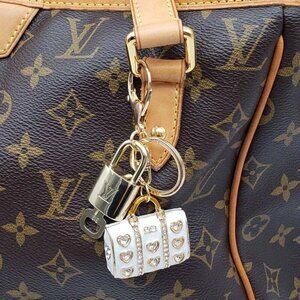 Authentic Louis Vuitton Lock & Key with unbranded Bag Keycharm 012226